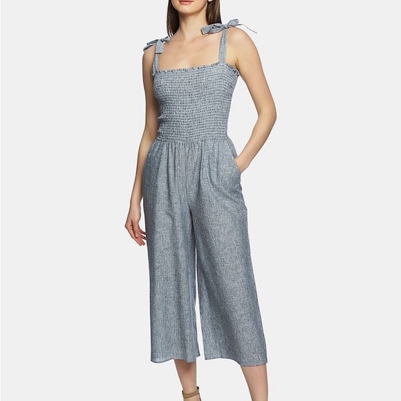 1. State Pants - 3/$30 linen smocked jumpsuit